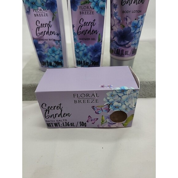 Floral Breeze Secret Garden 4pc Beauty Bath And Shower Set New - Picture 2 of 9